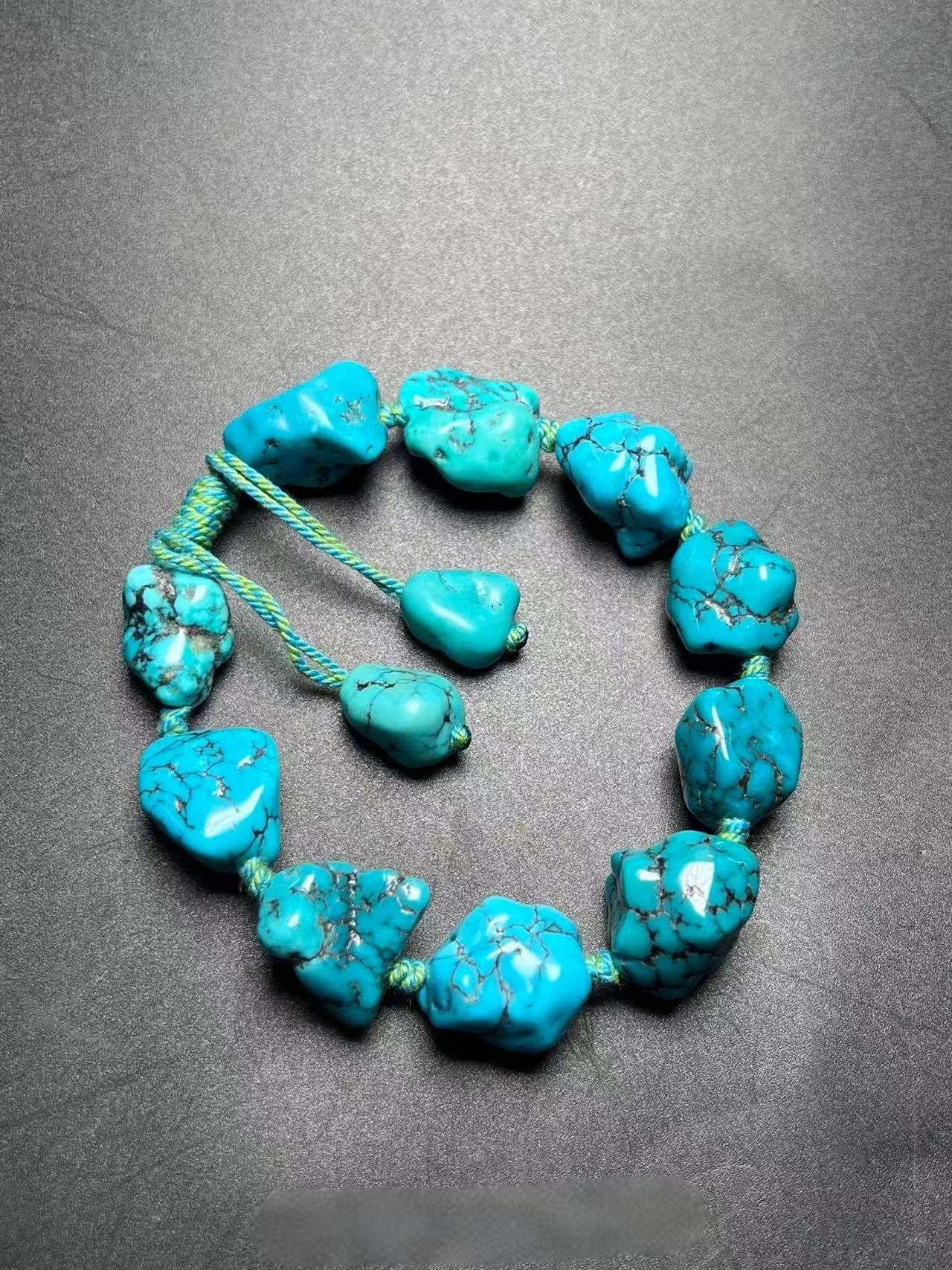 Turquoise Nugget Adjustable Cord Bracelet