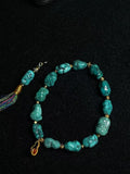 Turquoise Nugget Bracelet with Tassel Charm