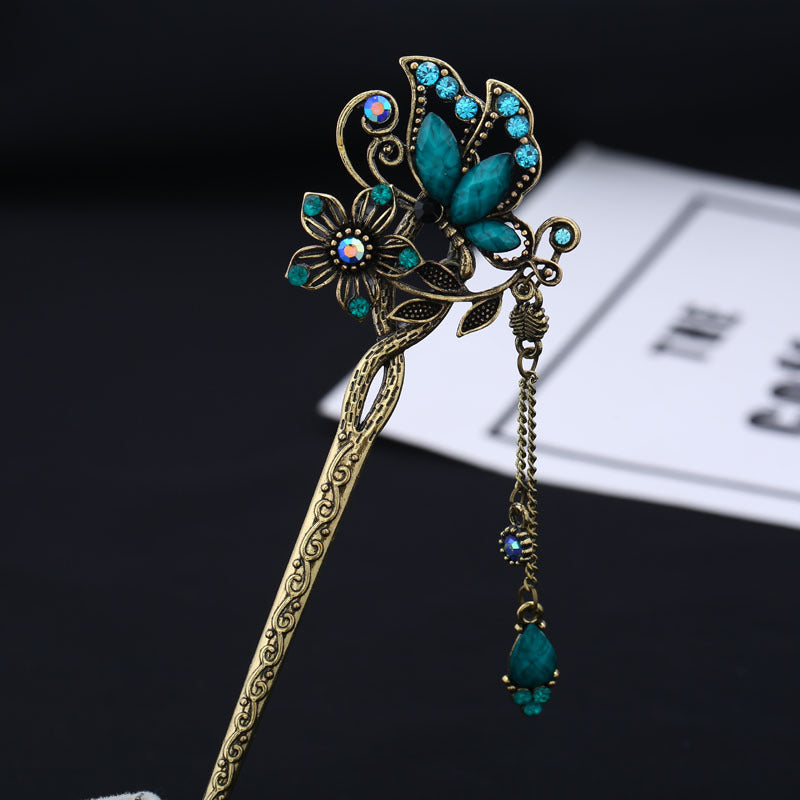 Imperial Butterfly Turquoise Hairpin