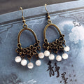 Forest Floral Stone Drop Earrings